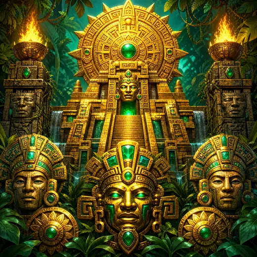 Ilustrasi permainan slot Aztec Gems